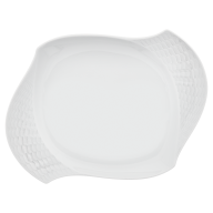 Platter, oval, Shape "Waves Relief", white, L 25,5 cm