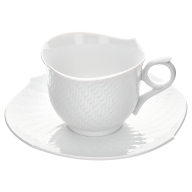 Coffee cup & saucer, Shape "Waves Relief", white, V 0,3 l