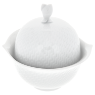 Sugar Bowl, Shape "Waves Relief", white, V 0,2 l
