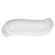 Dish, large, Shape "Waves Relief", white, L 25,5 cm