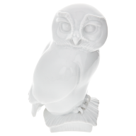 Bird Owl, white, H 15,5 cm