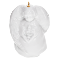 Ornament, guardian angel, white, H 7 cm