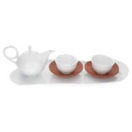 Tea set Waves, Shape "Waves Relief", white