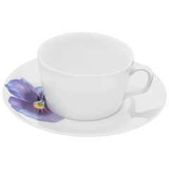 Coffee cup & saucer, Shape "MEISSEN® Cosmopolitan", "Giant Bloom", Pansy, V 0,25 l