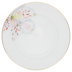 Dinner Plate, small, Shape "MEISSEN® Cosmopolitan", "Giant Bloom", Tiger Lily, gold rim, Ø 24 cm