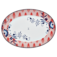 Platter, oval, Shape "No 41", "MEISSEN Collage", "Bloomy Feathers", L 36 cm
