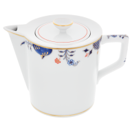 Pot, Shape "No 41", Noble Blue, rim of onion elements, V 0,75 l