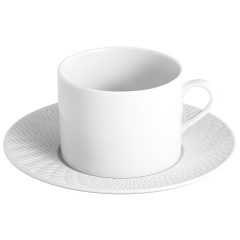 Coffee cup & saucer, Shape "No 41 Waves Relief", bisque white, V 0,15 l