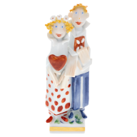 Hansel & Gretel fairytale figure, Coloured, with gold, H 9 cm