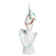 Female Bust with Hat and Parrot, H 64,5 cm