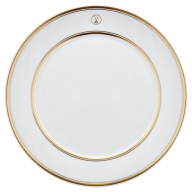 Starter- and Dessert Plate, Shape "No 41", Swords Luxury Gold, swords medallion, gold rim, Ø 22 cm