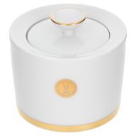 Sugar Bowl, Shape "No 41", Swords Luxury Gold, swords medallion, gold rim, H 7,5 cm