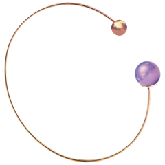 Bangle Pearl Collection Lilac, 750 rose gold, 1 porcelain pearl 10mm